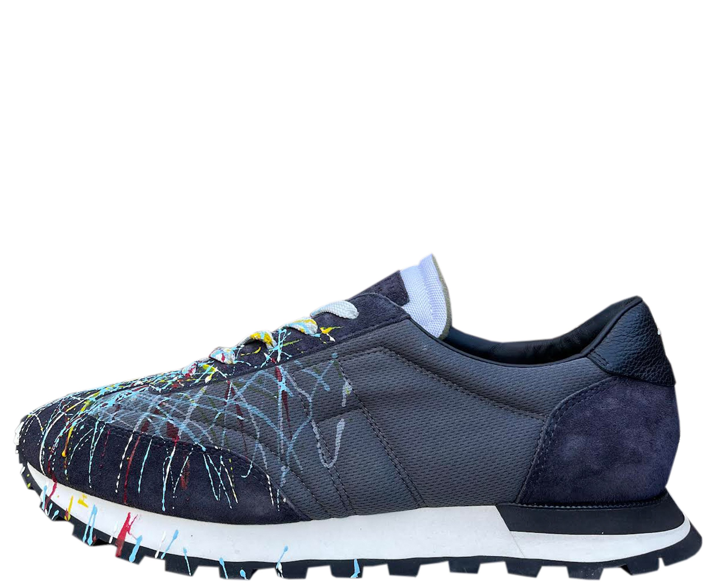 テソン画伯レプリカ Maison Margiela Paneled Retro Runner Grey Splatter (Size 46
